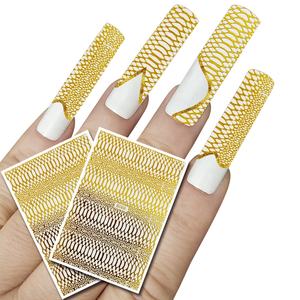 Tatuaggio autoadesivo decorazioni fai-da-te avvolge decalcomanie per acqua adesivi per Nail Art adesivi per stagnola di trasferimento adesivi per unghie metallici adesivi per unghie con serpente - Product Image 2