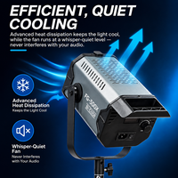 Lumière vidéo LED 500W à température de couleur réglable (2700-6500K) avec contrôle par application, éclairage continu pour photographie en direct et téléphone