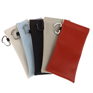 תיק משקפיים pu רך עם וו נייד אוטומטי משקפי שמש סגור אחסנה תיק נסיעות eyewear - Product Image 1