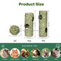 Tunnel en herbe tissée de lapin naturel Timothy Hay Chew Toy House Hamster Furets Hutch Bed