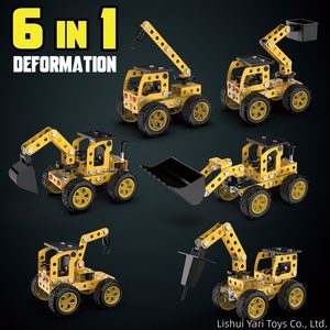 <span class=keywords><strong>Jouet</strong></span> de véhicule miniature <span class=keywords><strong>en</strong></span> métal robuste pour enfants : Excavatrice, <span class=keywords><strong>Tractopelle</strong></span>, Tracteur, Bulldozer, Camion benne de chantier – Cadeau d'anniversaire - Product Image 2