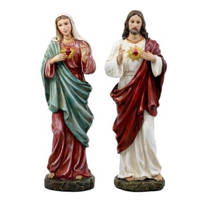 Figura Religiosa Católica de Resina, Juego de 2 de María y Jesús, LF03292 - Product Image 1