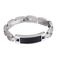 Pulsera de urna conmemorativa de acero inoxidable, pulsera de recuerdo de cenizas de cremación de fibra de carbono