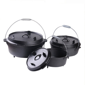 Caldero y Horno Holandés de Hierro Fundido Pre-Sazonado al por Mayor para Acampar al Aire Libre - Product Image 1