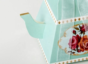 Venta caliente tetera personalizada 6 uds cajas plegables bolsa de papel boda Baby Shower Año Nuevo dulces Cajas de Regalo decoración de fiesta - Product Image 4