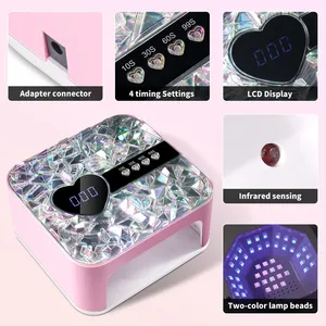 Lampe à LED UV 3D pour ongles en cristal, pour séchage rapide du gel, machine de photothérapie pour ongles, 45 LED, forme cœur, équipement de manucure pour salon - Product Image 2