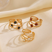 Cincin Terbuka Model Tetesan Minyak Geometris Sederhana Gaya Eropa dan Amerika untuk Wanita, Desain Unik, Populer, dan Cocok untuk Segala Gaya
