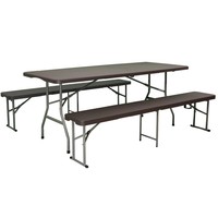 Table pliante en plastique portable de couleur bois, pour usage hôtelier, mobilier d'extérieur moderne, pieds en métal, coussin imperméable, panneau pour salon