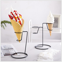 Support de Présentation pour Cornets de Glace en Métal Écologique Syh2069 – Présentoir Simple/Double pour Cornets, Capacité 11-20L, Idéal pour Gelato, Gaufres et Desserts
