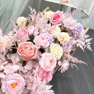 Style naturel mariage allées fleur rangée coureur arc de mariage pour les événements de fête route plomb fleur décor - Product Image 5