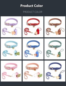 Waterproof PVC Dog <b>Leash</b> <b>Collar</b> Set Fashion Ribbon Decoration Soft Padded Comfortable <b>Pet</b> Walking <b>Leash</b> Adjustable for All Breed - Product Image 4