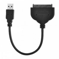 Cable adaptador de disco duro USB 3,0 SATA, Cable adaptador SATA a USB para SSD y HDD de 2,5 pulgadas, compatible con UASP, 9 pulgadas, negro