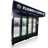 Distributeur automatique intelligent de fleurs fraîches pour l'intérieur et l'extérieur, 10 casiers, système de refroidissement, lecteur de carte de crédit, anti-neige, hydratant