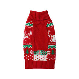 سترات لطيفة واحتفالية للخريف والشتاء، ملابس دافئة للحيوانات الأليفة بتصميم الأيل لعيد الميلاد مصنوعة من الأكريليك للجراء والكلاب - Product Image 2
