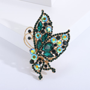 Venta al por mayor de lujo linda chica moda accesorio de moda broches de moda fabricante completo cristal Rhinestone mariposa broche - Product Image 3