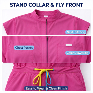 Combinaisons médicales chirurgicales pour femmes, extensibles dans 4 directions, avec poches, en spandex doux, ensemble uniforme d'infirmière, hôpital, dentisterie, <span class=keywords><strong>s</strong></span>échage rapide, OEM - Product Image 2