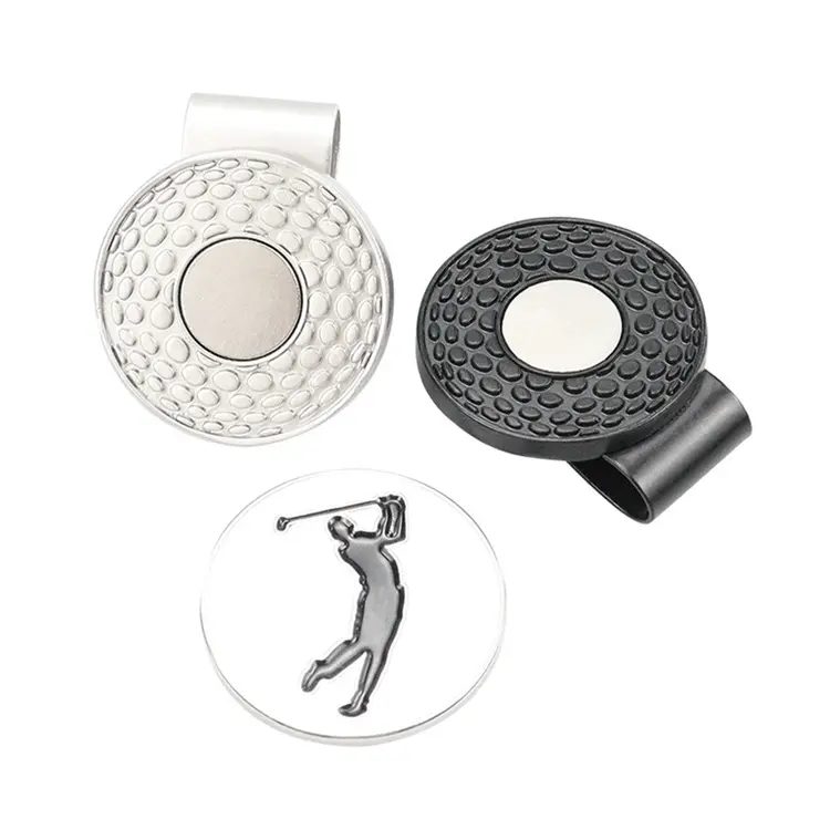 Wholesale OEM Personalized Metal Hat Clip Custom logo Enamel Magnetic Golf Ball Marker