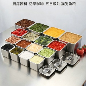 Stainless Steel <b>Square</b> Storage Box With Flip Top Lid For Kitchen Seasoning Containers - Product Image 4
