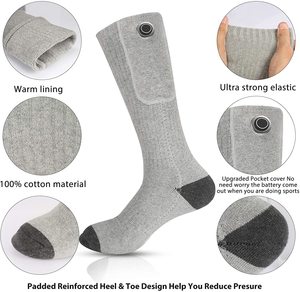 Chaussettes chauffantes électriques rechargeables par USB, chaussettes chauffantes pour l'hiver, chaussettes chauffantes pour l'extérieur - Product Image 3