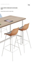 Table haute blanche minimaliste moderne pour réunions et discussions temporaires au bureau, bureau et chaises à pieds hauts pour le bureau