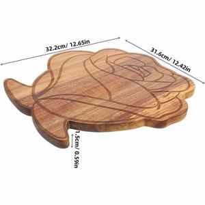 Papan Potong Kayu Akasia Modern Duramen Food Grade untuk Memotong, Papan Potong Pizza dan Charcuterie 2 Sisi, Dapat Dikustomisasi - Product Image 3