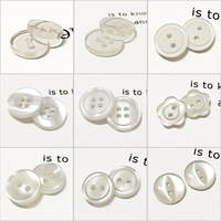 Bouton de chemise en résine à effet nacré blanc, rond, personnalisé avec logo, 10 mm, 11,5 mm, 12,5 mm, 2 trous, 4 trous, pour vêtements