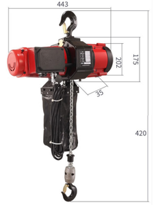 Alat Angkat Rantai Listrik Tahan Air 300KG 500KG 1000KG 2000KG DC <span class=keywords><strong>12V</strong></span> 18V 24V 36V 48V 110V 220V IP54 - Product Image 4
