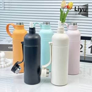 New 500ml Stainless Steel Sports Vacuum Insulated Thermos <b>Cup</b> <b>with</b> Portable Outdoor Handle <b>Straw</b> for <b>Water</b> on the Go for Camping - Product Image 3