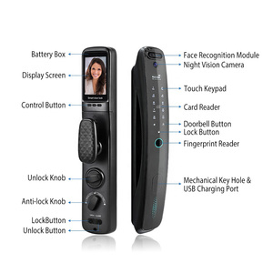 Desbloqueo automático completo para abrir la puerta después de la verificación exitosa <span class=keywords><strong>Cerradura</strong></span> inteligente multibiométrica <span class=keywords><strong>con</strong></span> videoportero - Product Image 5