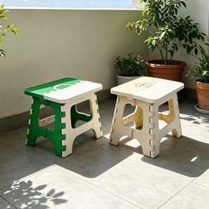 Portable <b>Plastic</b> Folding <b>Stool</b> Green Khaki Lightweight Collapsible For Home Outdoor Fishing - Product Image 3