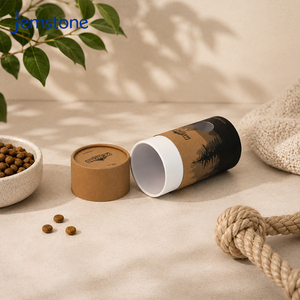 Caja Cilíndrica Personalizada para Alimentos, Embalaje Reciclable de Papel para Comida y Snacks para Perros y Gatos con Ventana Recortable - Product Image 3