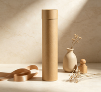 Boîte d'emballage cylindrique en papier kraft personnalisée avec cordon de serrage pour affiche, encens, impression artistique