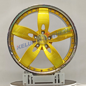 Rines Cóncavos Forjados de 20 Pulgadas en Oro Cepillado, Personalización 1:1 de la Marca Forged/Rucci, Rines Forjados de 26 Pulgadas - Product Image 1