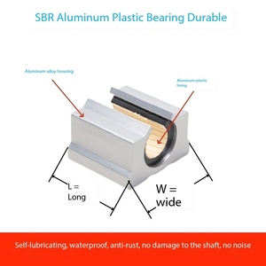 Palier linéaire en aluminium-plastique à glissière allongée antirouille autolubrifiant SBR12 16 20 25 30 35 40LUU support en aluminium - Product Image 3