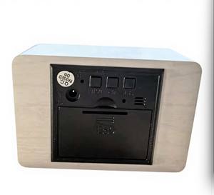Relógio Despertador <span class=keywords><strong>Mini</strong></span> LED Retangular Criativo de Madeira com Controle de Voz e Medição de Umidade e Temperatura - Atacado - Product Image 6