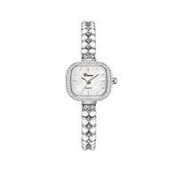 Montre de luxe pour femme haut de gamme, cadran à aiguilles en quartz, incrustée de diamants, en alliage, étanche 30M, style bracelet fleur doux
