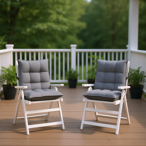 Juego de 2 cojines para silla de exterior, tela Oxford gris, duraderos, extraíbles, lavables, para uso en todas las estaciones - Product Image 2