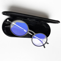 Lunettes de lecture personnalisées avec logo, haute définition, filtre anti-lumière bleue, monture ronde rétro en TR90 avec étui magnétique