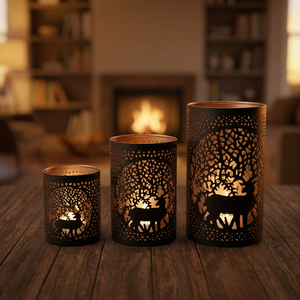 Wholesale Supply Iron Pillar Candle Holder Stand Waterproof Natural Durable for Christmas Home Decoration Handmade Eco-Friendly - Product Image 1