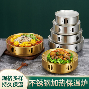 Stainless Steel Round Barbecue Warmer Gold Silver Plated Circular Heating Plate For Restaurant Use - Product Image 3