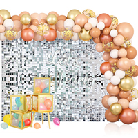 Mur d'arrière-plan scintillant hexagonal moderne chinois vintage à paillettes activées par le vent pour mariages et anniversaires - Vente en gros