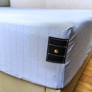 Grounding Sleep <strong>Bedding</strong> 5% Silver Fiber Organic Cotton Fitted Sheet <strong>Grey</strong> with US EU UK AU Adapter <strong>and</strong> 4.5m Cord - Product Image 3