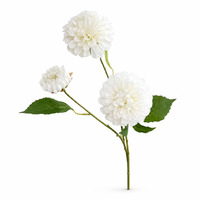 Buket Dahlia-Bridal 78cm Buatan Tangan dari Sutra Buatan yang Sangat Realistis Gaya Alami 3-Kepala Buket Bunga Buatan yang Tahan Lama