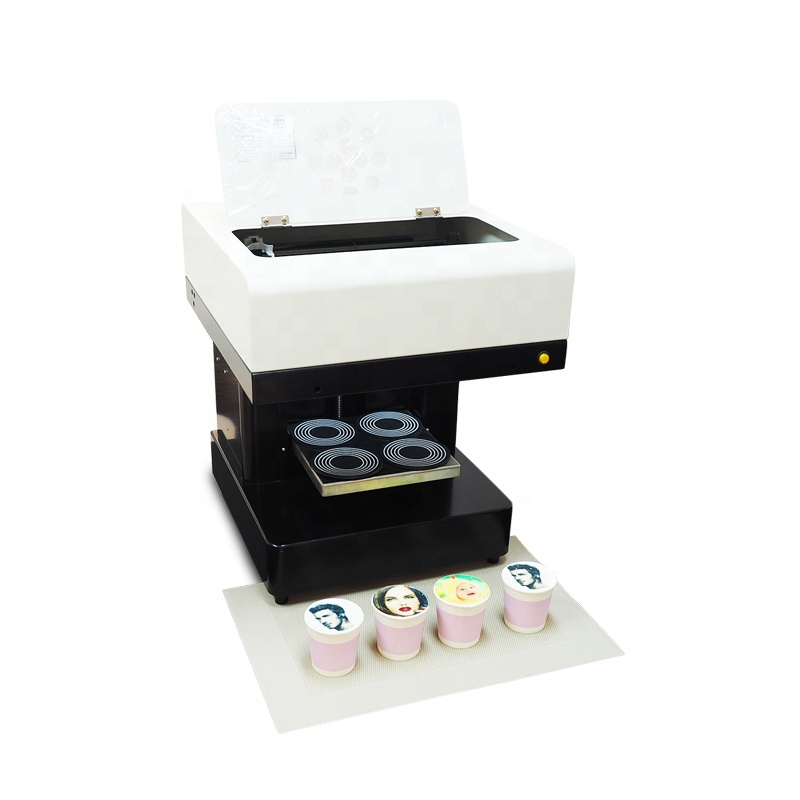 Ocbestjet 110V/220V Функция Wi-Fi 4 чашки Кофе Торт фруктовый салат пицца печенье струйный принтер печатная машина с 4 вида цветов съедобные чернила