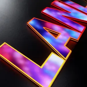 맞춤형 컬러풀 LED 로고 사인 3D 다이내믹 발광 광고 회사용 방수 IP65 실내/실외 사용 - Product Image 1