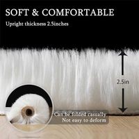 Tapis d'intérieur super doux en fausse fourrure, fabrication mécanique, style moderne, shaggy, imitation peau de mouton, moelleux et pelucheux, pour chambre à coucher, salon, chambre d'enfant