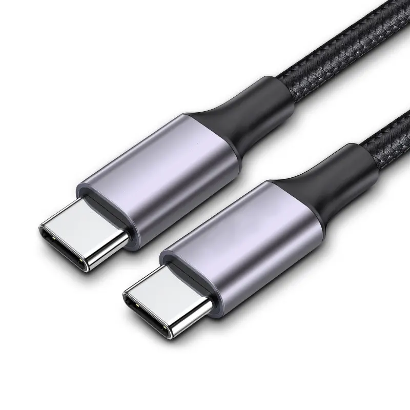 Cable de datos de carga rápida y sincronización, línea de USB-C trenzada de nailon, 60W, tipo C a tipo C, usb, a granel