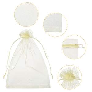 שקיות אורגנזה בצבע בז' שקוף, שקיות מתנה אלגנטיות למתנות חתונה, תכשיטים, ממתקים, קישוטי מסיבות ויצירה - Product Image 2