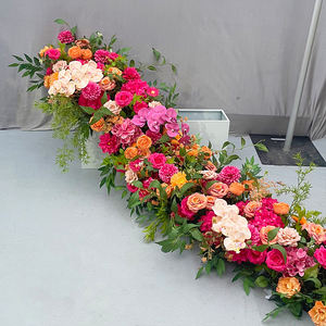 Sunwedding gerçekçi yanmış portakal çiçeği koşucu Set süper uzun ipek beyaz ve kahverengi çiçekler anneler günü için - Product Image 6