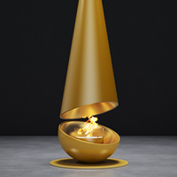 Cheminée à vapeur LED 3D moderne avec effet de flamme simulée, foyer à éthanol autoportant en acier pour usage intérieur en hôtel